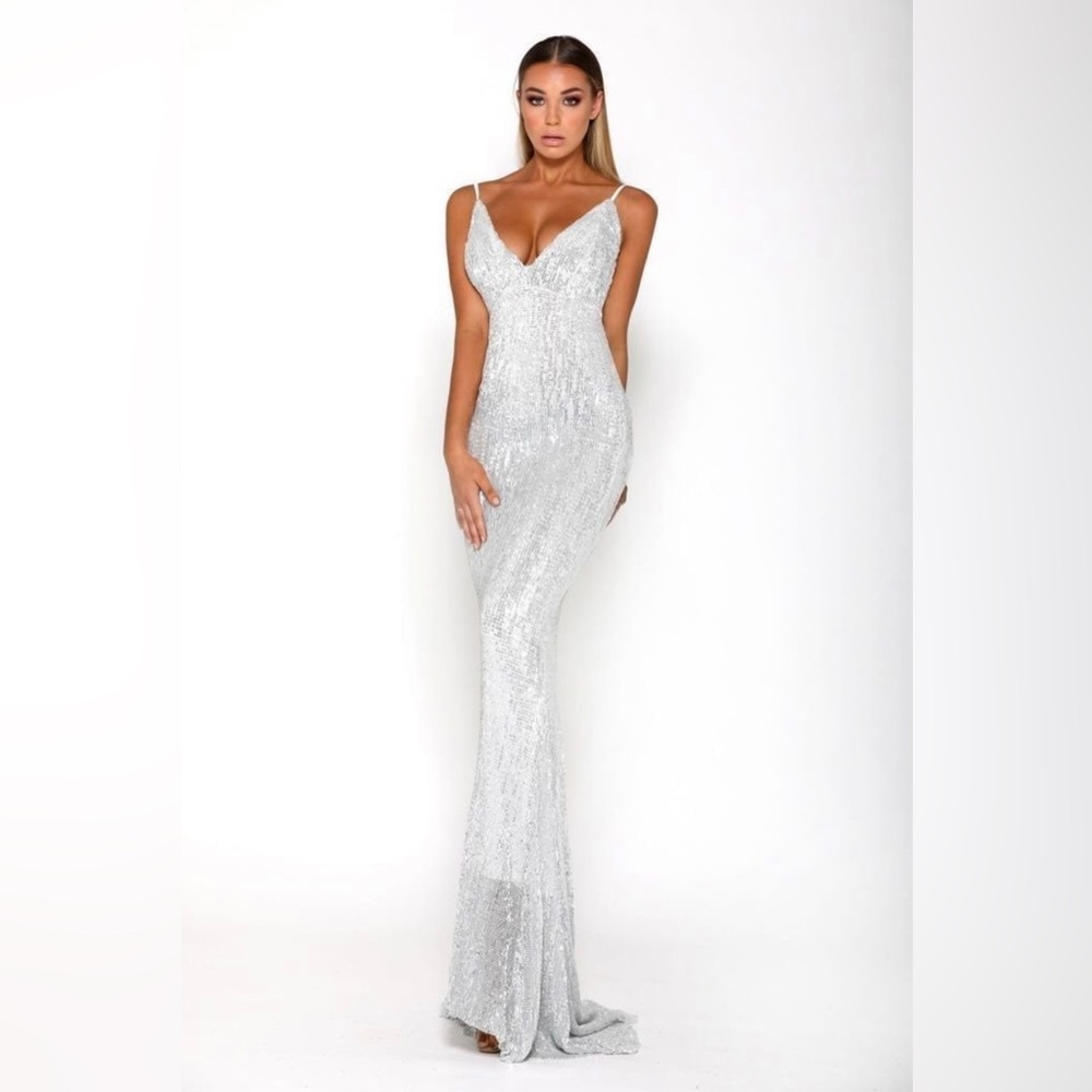 Portia and Scarlett Glisten Sparkly Sequin Floor Length Gown